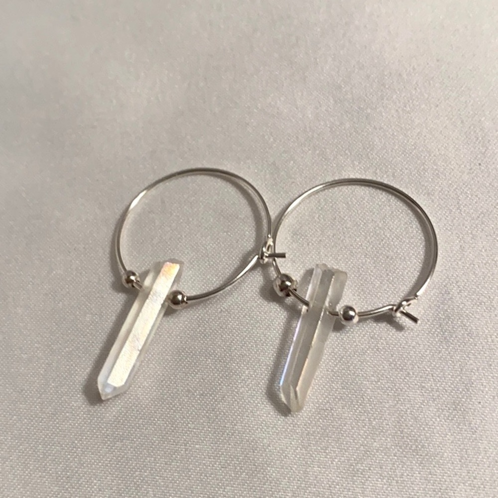 ANGEL AURA QUARTZ Hoop Earrings - Picture 3 of 5